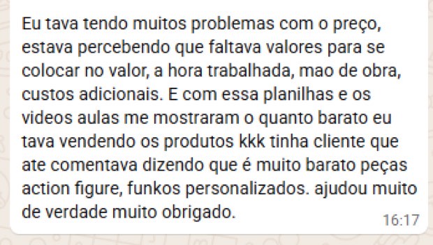 Depoimento sobre mão de obra e custos adicionais esquecidos
