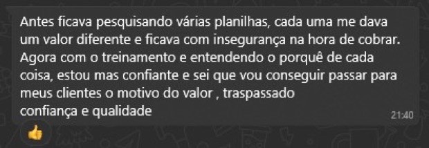 Depoimento sobre explicar o preço ao cliente com confiança